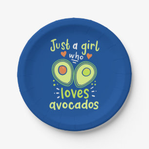Nur ein Mädchen, das Avocados Liebe Pappteller