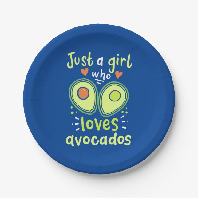 Nur ein Mädchen, das Avocados Liebe Pappteller (Vorderseite)