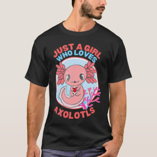 Nur ein Mädchen, das Axolotl Anime Axolotyl Kawai  T-Shirt