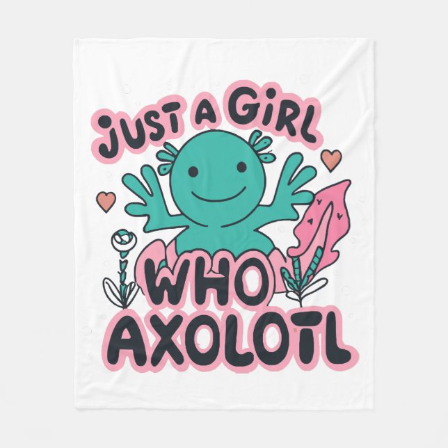 Nur ein Mädchen, das Axolotl Liebe Fleecedecke (Vorderseite)