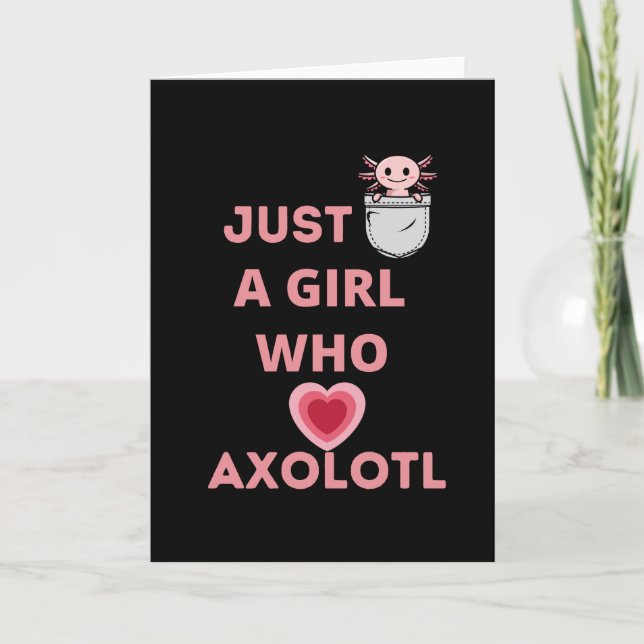 nur ein Mädchen, das axolotl Lieben Karte (Vorderseite)