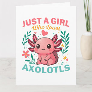 Nur ein Mädchen, das Axolotl liebt Dankeskarte