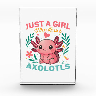 Nur ein Mädchen, das Axolotl liebt Fotoblock