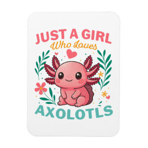 Nur ein Mädchen, das Axolotl liebt Magnet