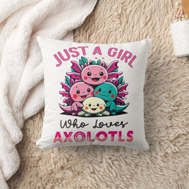 Nur ein Mädchen, das Axolotls Lieben Kissen (Decke)