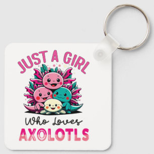 Nur ein Mädchen, das Axolotls Lieben Schlüsselanhänger