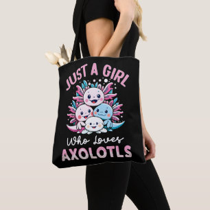 Nur ein Mädchen, das Axolotls Lieben Tasche