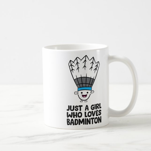 Nur ein Mädchen, das Badminton Liebe Kaffeetasse (Rechts)