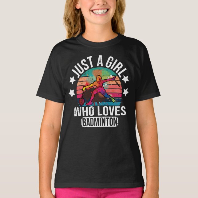 Nur ein Mädchen, das Badminton Racket Player Liebe T-Shirt (Vorderseite)