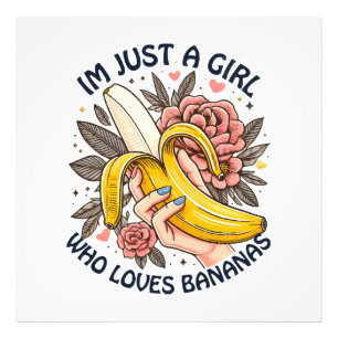 Nur ein Mädchen, das Bananen Liebe Fotodruck