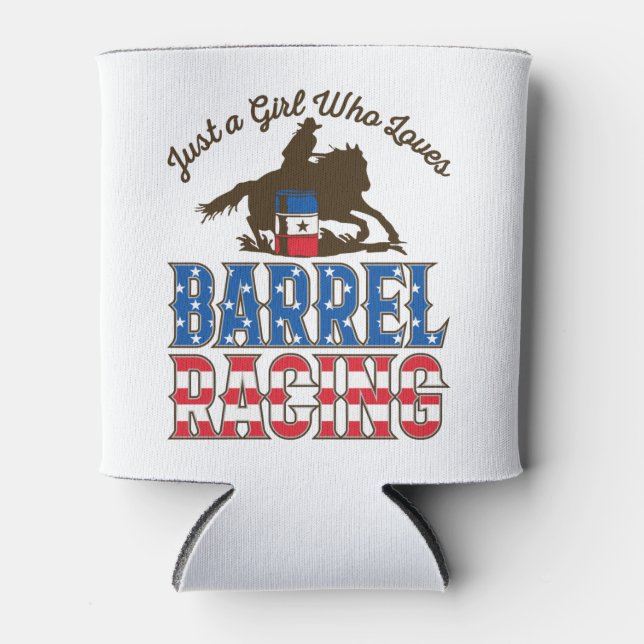 Nur ein Mädchen, das Barrel Racing Liebe Dosenkühler (Vorderseite)