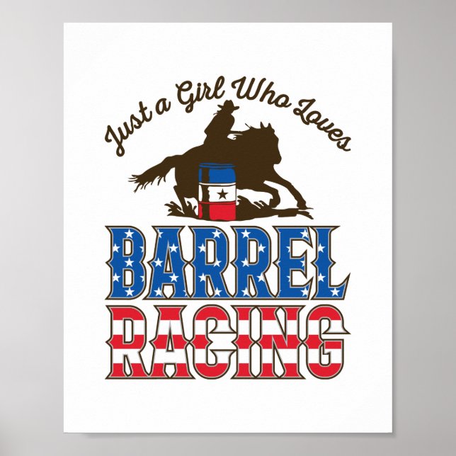 Nur ein Mädchen, das Barrel Racing Liebe Poster (Vorne)