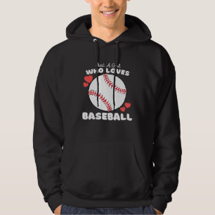Nur ein Mädchen, das Baseball liebt Süße Mädchen Hoodie