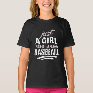 nur ein Mädchen, das Baseball liebt T-Shirt