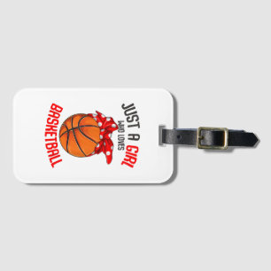 Nur ein Mädchen, das Basketball Girl Lieben Gepäckanhänger