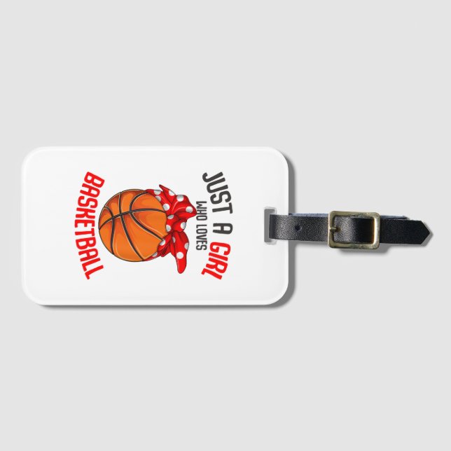 Nur ein Mädchen, das Basketball Girl Lieben Gepäckanhänger (Vorderseite (Horizontal))