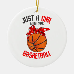 Nur ein Mädchen, das Basketball Girl Lieben Keramik Ornament