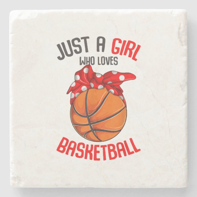 Nur ein Mädchen, das Basketball Girl Lieben Steinuntersetzer (Vorderseite)