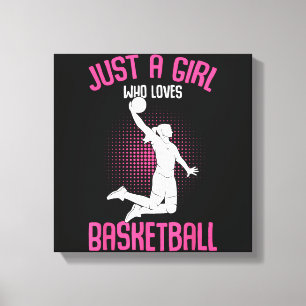 Nur ein Mädchen, das Basketball Kids Mädchen liebt Leinwanddruck
