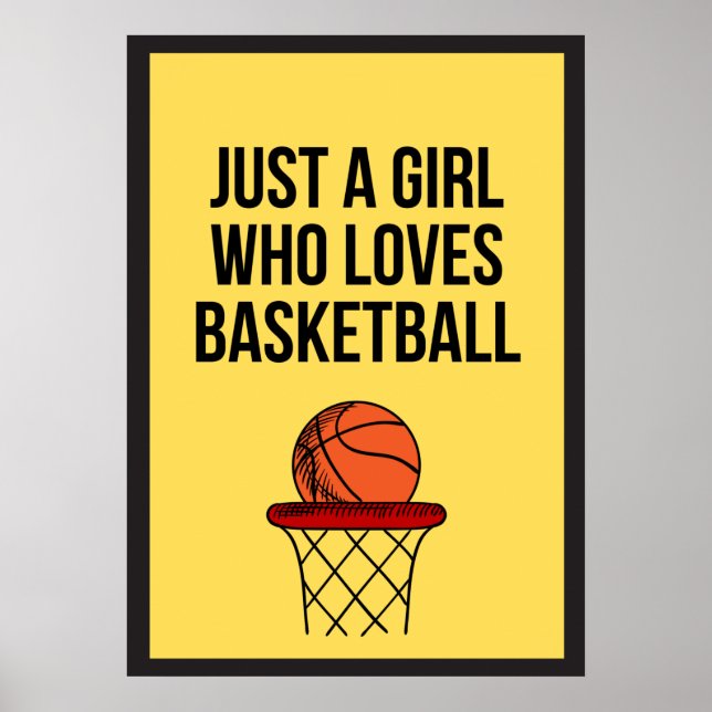 Nur ein Mädchen, das Basketball Liebe Dunkelgelb S Poster (Vorne)