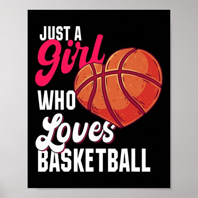Nur ein Mädchen, das Basketball Liebe Mädchen Kind Poster (Vorne)