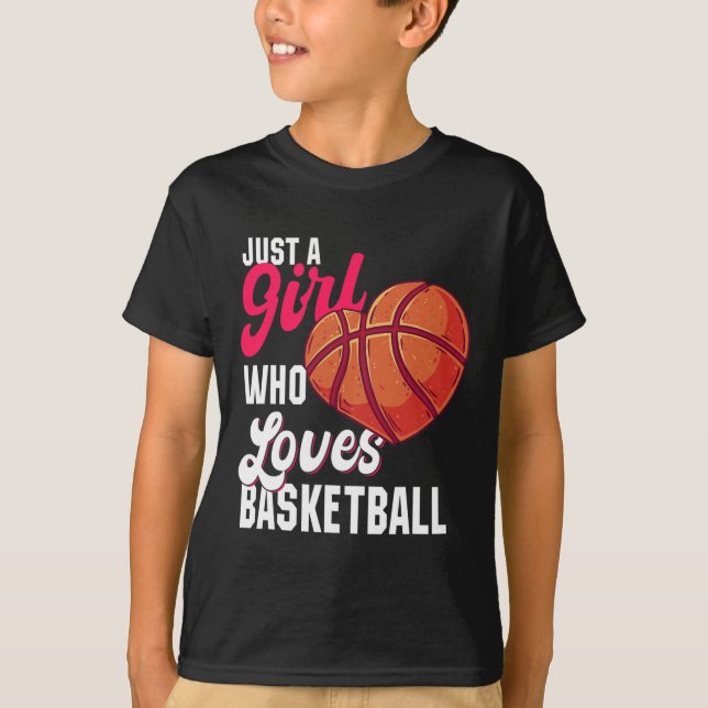 Nur ein Mädchen, das Basketball Liebe Mädchen Kind T-Shirt (Vorderseite)