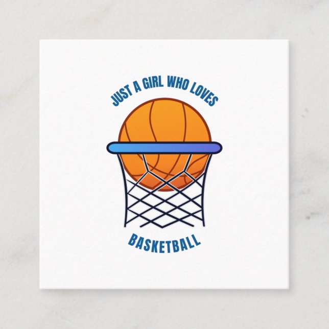 Nur ein Mädchen, das Basketball Liebe Quadratische Visitenkarte (Vorderseite)