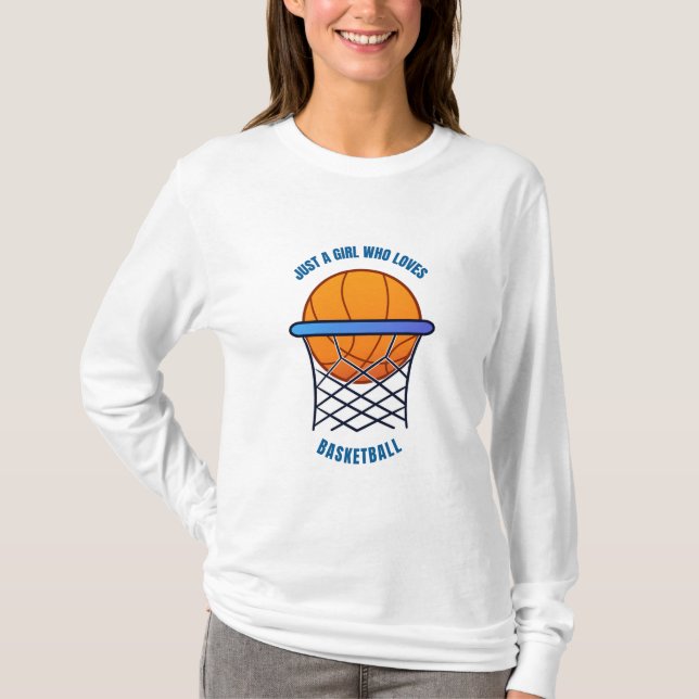 Nur ein Mädchen, das Basketball Liebe T-Shirt (Vorderseite)