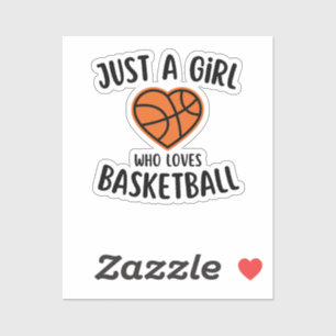 Nur ein Mädchen, das Basketball Lieben Aufkleber
