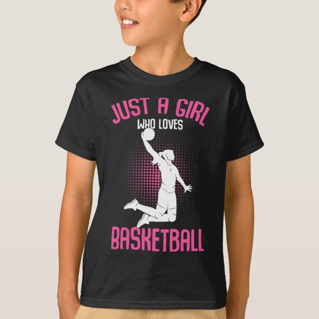 Nur ein Mädchen, das Basketball Lieben Kinder Mädc T-Shirt (Vorderseite)