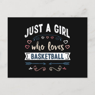 Nur ein Mädchen, das Basketball liebt, lustige Ges Postkarte