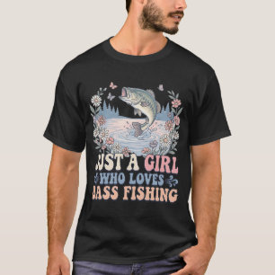 Nur ein Mädchen, das Bass-Angeln mit Schwung mag T-Shirt