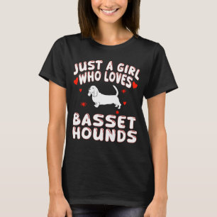 Nur ein Mädchen, das Basset-Hunde Liebe T-Shirt