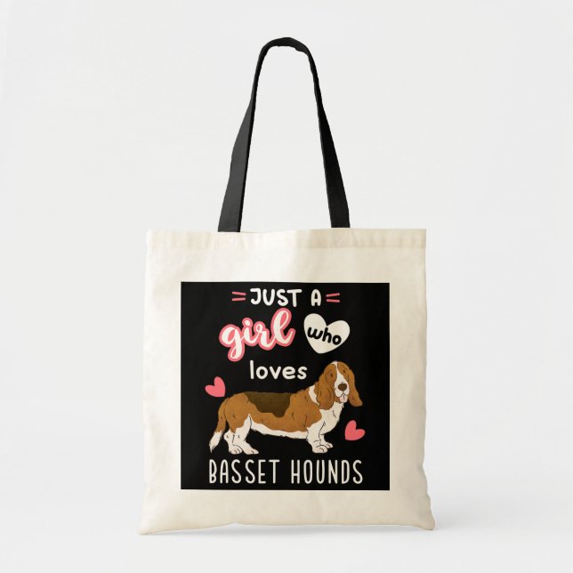 Nur ein Mädchen, das Basset-Hunde Liebe Tragetasche (Vorne)