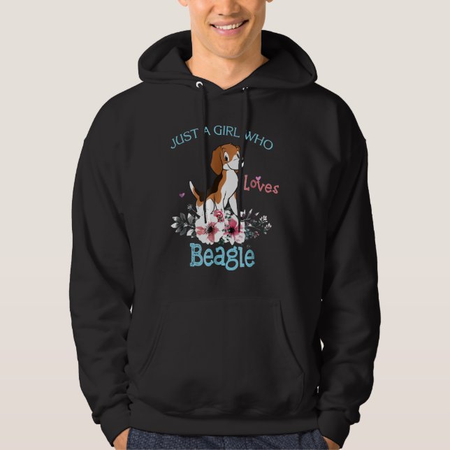 Nur ein Mädchen, das Beagle-Hunde Liebe Hoodie (Vorderseite)