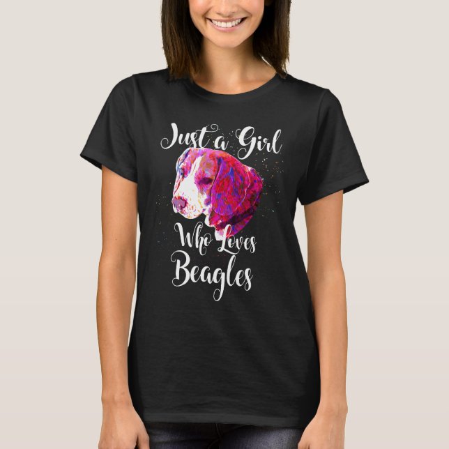 Nur ein Mädchen, das Beagle Liebe Hund Hunde Mama  T-Shirt (Vorderseite)