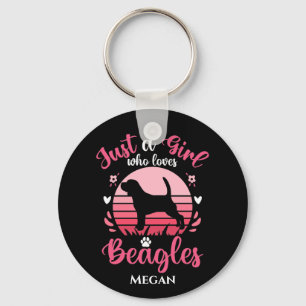 Nur ein Mädchen, das Beagle Liebe, Personalisiert Schlüsselanhänger