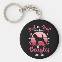 Nur ein Mädchen, das Beagle Liebe, Personalisiert Schlüsselanhänger