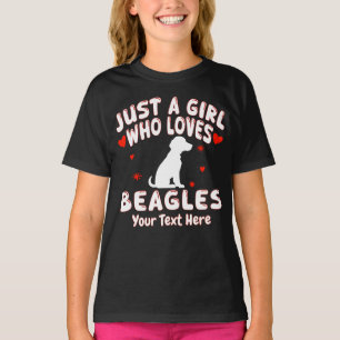 Nur ein Mädchen, das Beagles Liebt Personalisiert T-Shirt