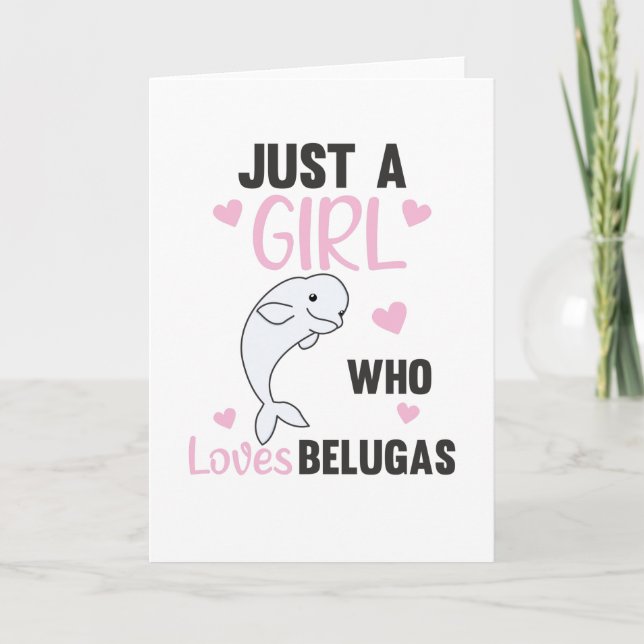 Nur ein Mädchen, das Beluga Whales Sweet Whale Lie Karte (Vorderseite)