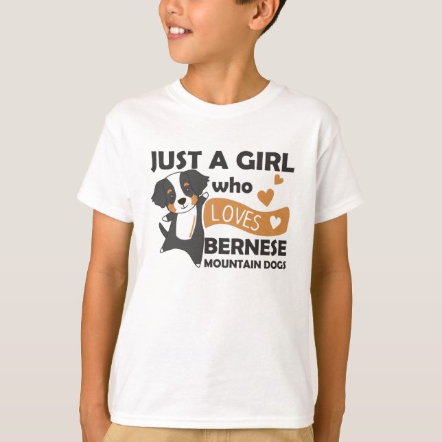 Nur ein Mädchen, das Berner Hundehunde Liebe T-Shirt (Vorderseite)