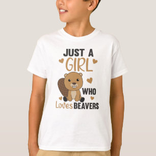 Nur ein Mädchen, das Biber Liebe - Niedlicher Bib T-Shirt