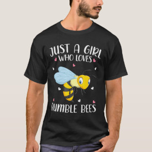 Nur ein Mädchen, das Bienen für Frauenmädchen Lieb T-Shirt