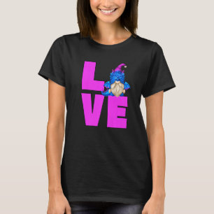 Nur ein Mädchen, das blaue und violette Gnome-Drac T-Shirt