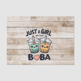 Nur ein Mädchen, das Boba Liebe Seidenpapier