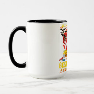 Nur ein Mädchen, das Boston Terrier und Halloween Tasse
