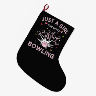 Nur ein Mädchen, das Bowling liebt Großer Weihnachtsstrumpf