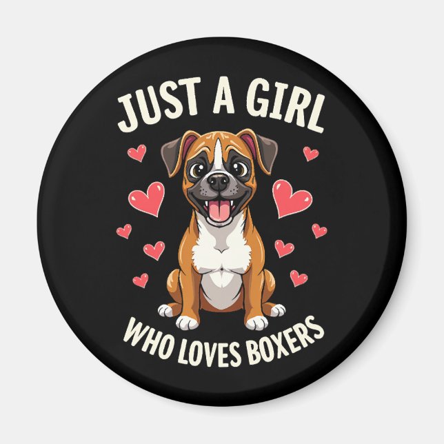 Nur ein Mädchen, das Boxer mag Magnet (Vorne)