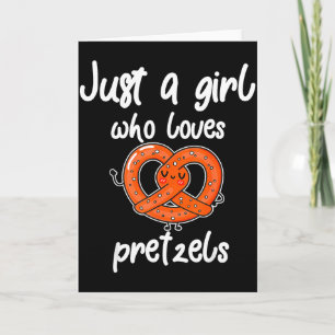 Nur ein Mädchen, das Brezel lustiges Frühstück lie Karte