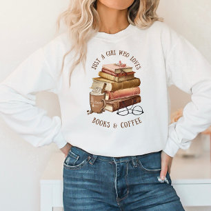 Nur ein Mädchen, das Bücher und Kaffee Lieben Sweatshirt